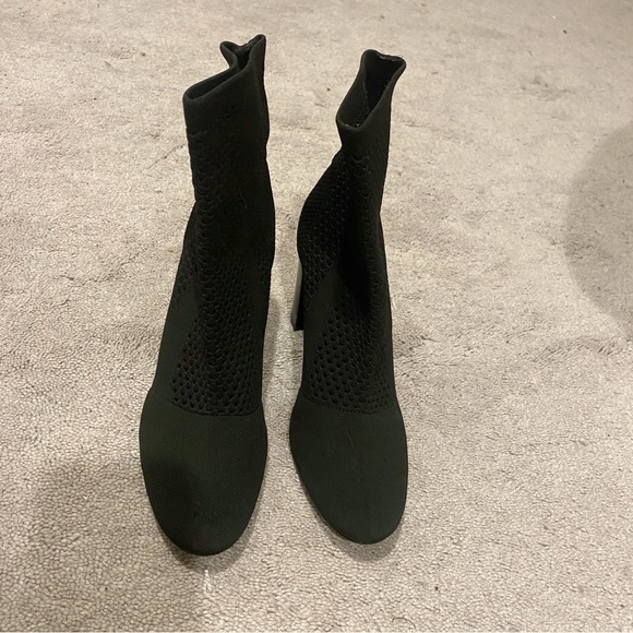 Charles By Charles David black mesh banker bootie heels shoes size 8 - Picture 8 of 8